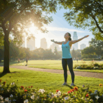 menghirup udara segar pagi hari