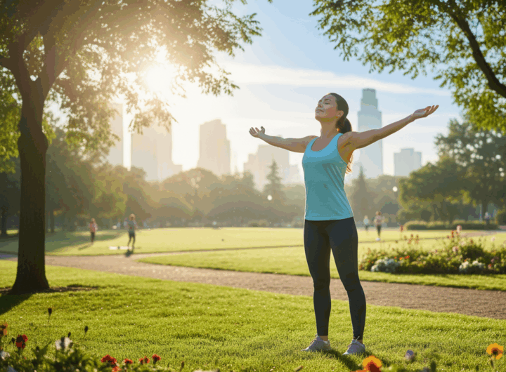 menghirup udara segar pagi hari